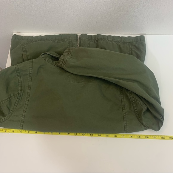 Old Navy Woman M Olive Green Utility Military Full Zip Waist Drawstring Jacket - Picture 3 of 7